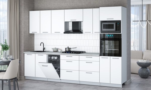 Кухонный гарнитур Интерлиния Мила Gloss 3.05-ПМ3