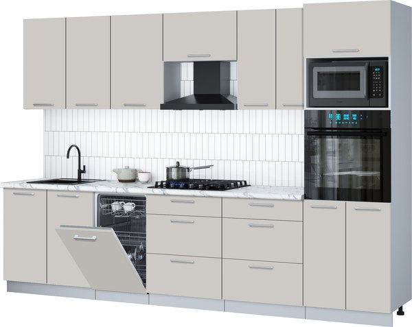 Кухонный гарнитур Интерлиния Мила Gloss 3.05-ПМ3 - фото