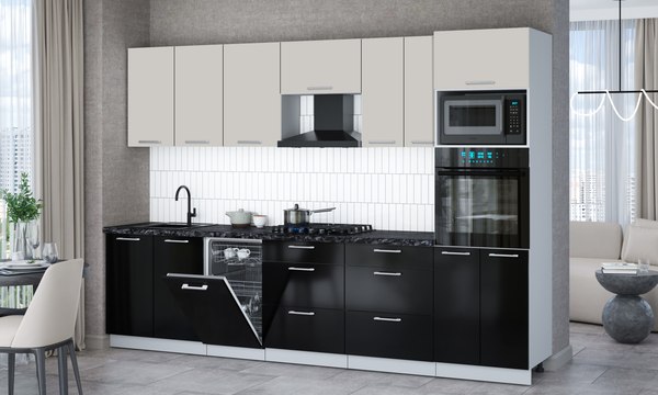 Кухонный гарнитур Интерлиния Мила Gloss 3.05-ПМ3