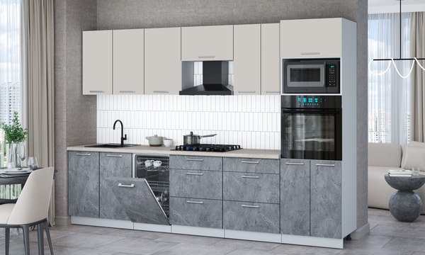 Кухонный гарнитур Интерлиния Мила Gloss 3.05-ПМ3