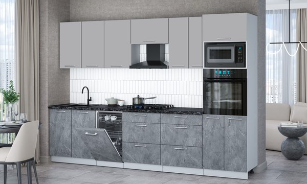 Кухонный гарнитур Интерлиния Мила Gloss 3.05-ПМ3