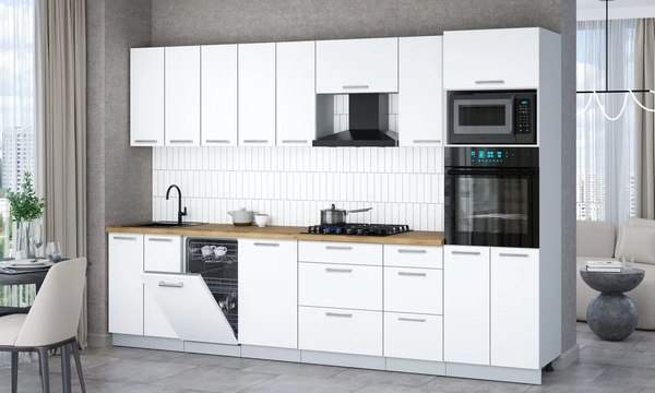 Кухонный гарнитур Интерлиния Мила Gloss 3.1-ПМ3