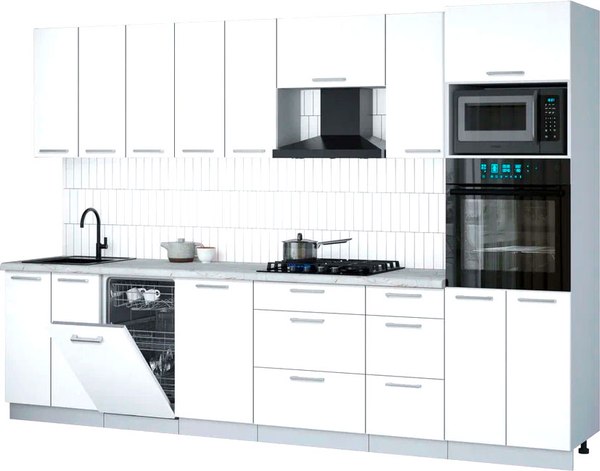 Кухонный гарнитур Интерлиния Мила Gloss 3.1-ПМ3 - фото
