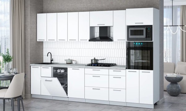 Кухонный гарнитур Интерлиния Мила Gloss 3.1-ПМ3