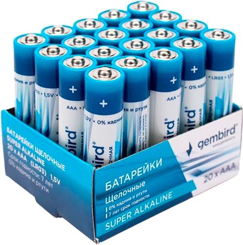 Комплект батареек Gembird GB-LR03-20B - фото