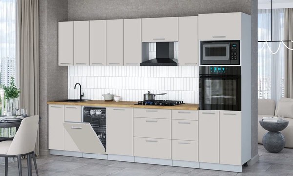 Кухонный гарнитур Интерлиния Мила Gloss 3.1-ПМ3