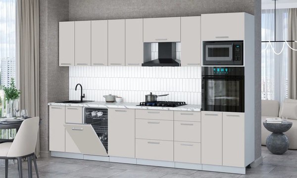 Кухонный гарнитур Интерлиния Мила Gloss 3.1-ПМ3