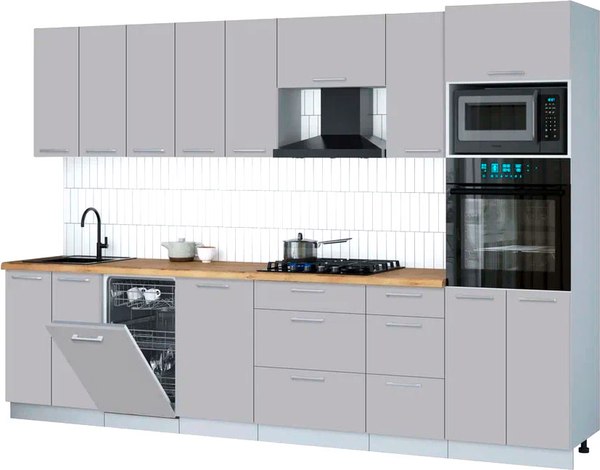 Кухонный гарнитур Интерлиния Мила Gloss 3.1-ПМ3 - фото