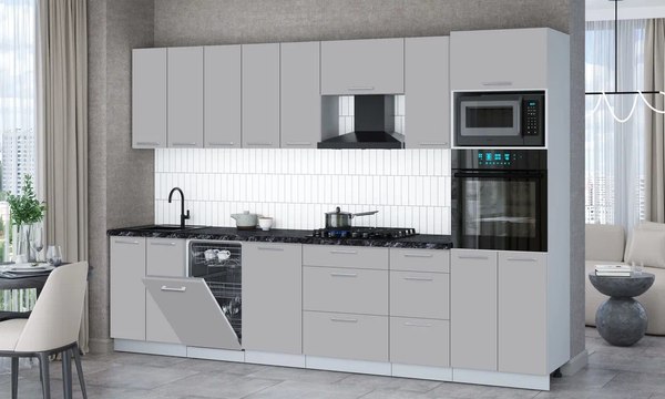 Кухонный гарнитур Интерлиния Мила Gloss 3.1-ПМ3