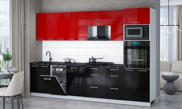 Кухонный гарнитур Интерлиния Мила Gloss 3.1-ПМ3