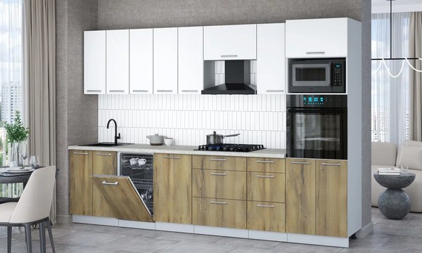 Кухонный гарнитур Интерлиния Мила Gloss 3.1-ПМ3