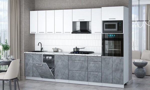 Кухонный гарнитур Интерлиния Мила Gloss 3.1-ПМ3