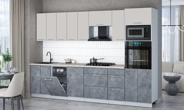 Кухонный гарнитур Интерлиния Мила Gloss 3.1-ПМ3