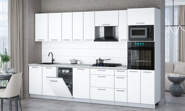 Кухонный гарнитур Интерлиния Мила Gloss 3.2-ПМ3