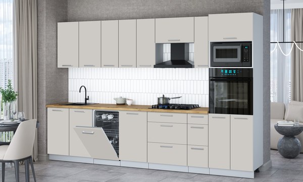 Кухонный гарнитур Интерлиния Мила Gloss 3.2-ПМ3