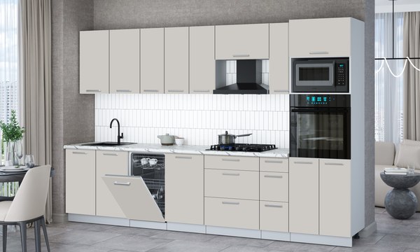 Кухонный гарнитур Интерлиния Мила Gloss 3.2-ПМ3