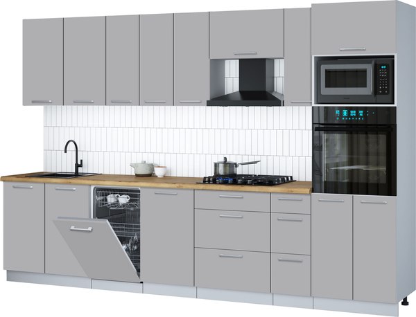 Кухонный гарнитур Интерлиния Мила Gloss 3.2-ПМ3 - фото