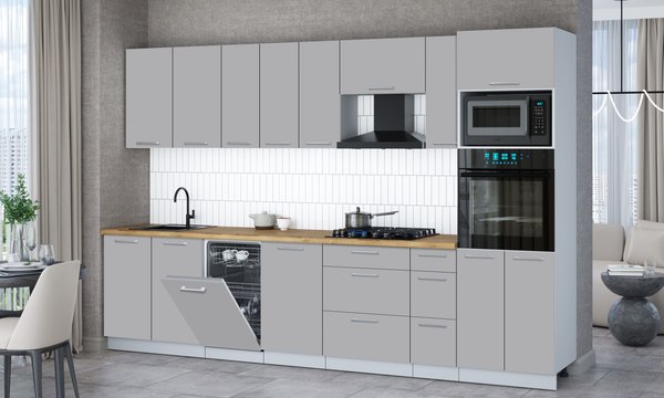 Кухонный гарнитур Интерлиния Мила Gloss 3.2-ПМ3