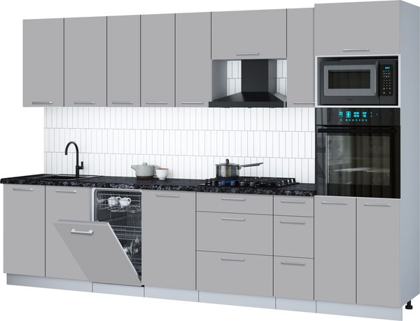 Кухонный гарнитур Интерлиния Мила Gloss 3.2-ПМ3 - фото