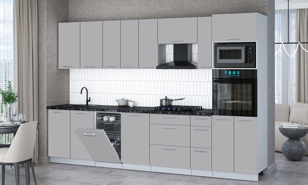 Кухонный гарнитур Интерлиния Мила Gloss 3.2-ПМ3