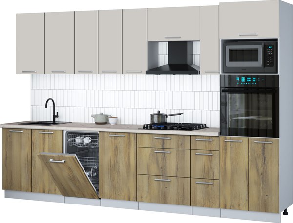 Кухонный гарнитур Интерлиния Мила Gloss 3.2-ПМ3 - фото