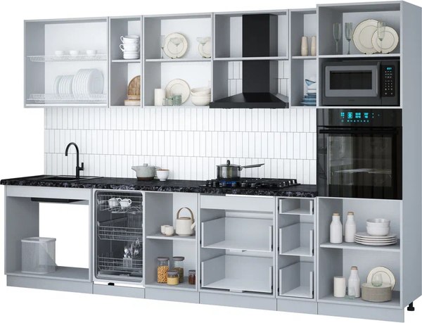 Кухонный гарнитур Интерлиния Мила Gloss 3.2-ПМ3