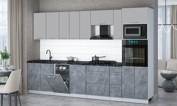 Кухонный гарнитур Интерлиния Мила Gloss 3.2-ПМ3