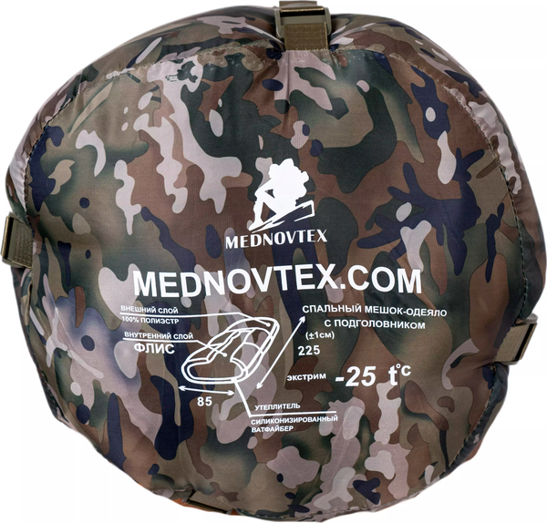 Спальный мешок MedNovtex Камуфляж 25 Флис 210x85см