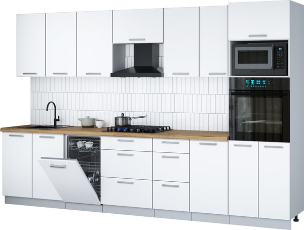 Кухонный гарнитур Интерлиния Мила Gloss 3.25-ПМ3 - фото