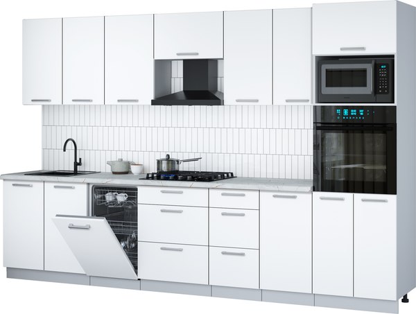 Кухонный гарнитур Интерлиния Мила Gloss 3.25-ПМ3 - фото