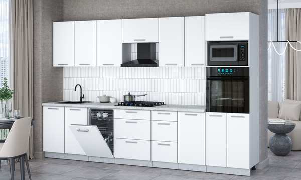 Кухонный гарнитур Интерлиния Мила Gloss 3.25-ПМ3