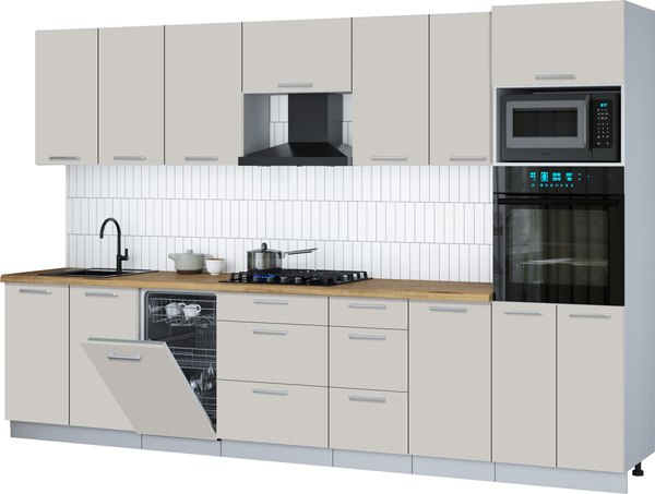 Кухонный гарнитур Интерлиния Мила Gloss 3.25-ПМ3 - фото