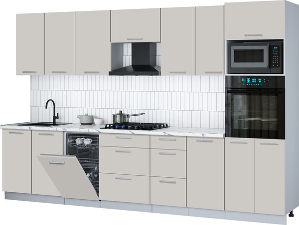 Кухонный гарнитур Интерлиния Мила Gloss 3.25-ПМ3 - фото