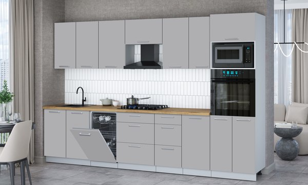 Кухонный гарнитур Интерлиния Мила Gloss 3.25-ПМ3