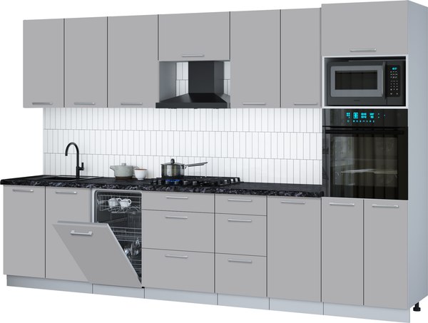Кухонный гарнитур Интерлиния Мила Gloss 3.25-ПМ3 - фото