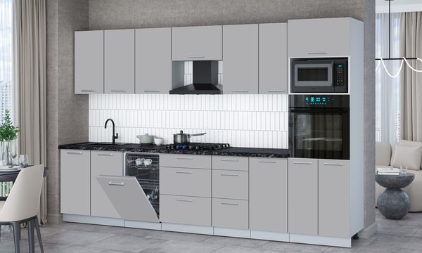 Кухонный гарнитур Интерлиния Мила Gloss 3.25-ПМ3