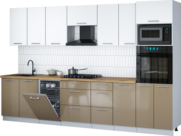 Кухонный гарнитур Интерлиния Мила Gloss 3.25-ПМ3 - фото