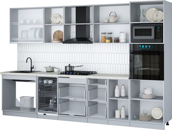 Кухонный гарнитур Интерлиния Мила Gloss 3.25-ПМ3