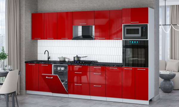 Кухонный гарнитур Интерлиния Мила Gloss 3.25-ПМ3