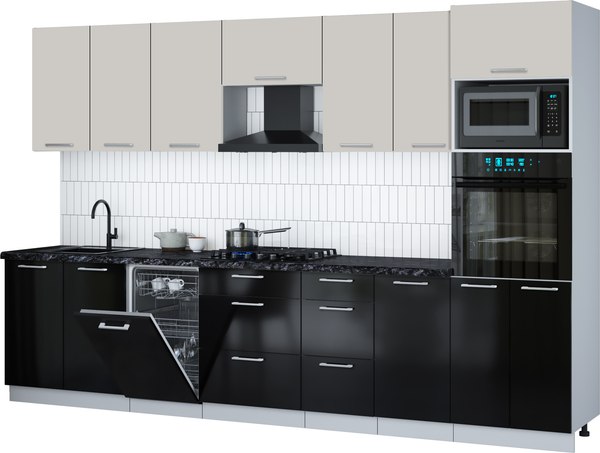 Кухонный гарнитур Интерлиния Мила Gloss 3.25-ПМ3 - фото