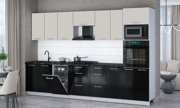 Кухонный гарнитур Интерлиния Мила Gloss 3.25-ПМ3