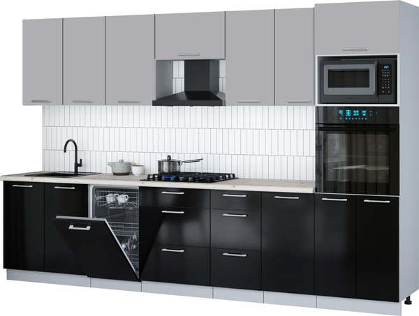 Кухонный гарнитур Интерлиния Мила Gloss 3.25-ПМ3 - фото