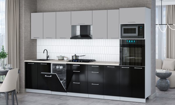 Кухонный гарнитур Интерлиния Мила Gloss 3.25-ПМ3