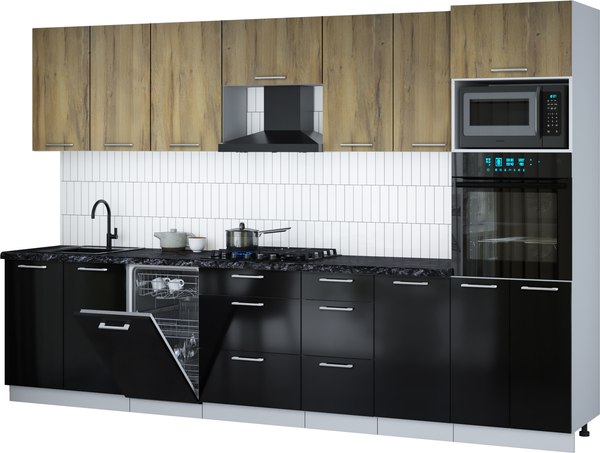 Кухонный гарнитур Интерлиния Мила Gloss 3.25-ПМ3 - фото