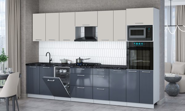 Кухонный гарнитур Интерлиния Мила Gloss 3.25-ПМ3