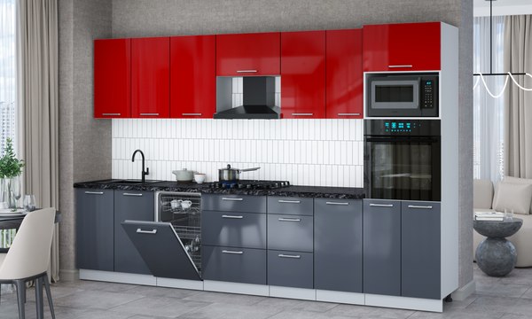 Кухонный гарнитур Интерлиния Мила Gloss 3.25-ПМ3