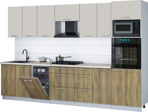 Кухонный гарнитур Интерлиния Мила Gloss 3.25-ПМ3 - фото