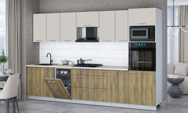 Кухонный гарнитур Интерлиния Мила Gloss 3.25-ПМ3