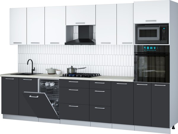 Кухонный гарнитур Интерлиния Мила Gloss 3.25-ПМ3 - фото