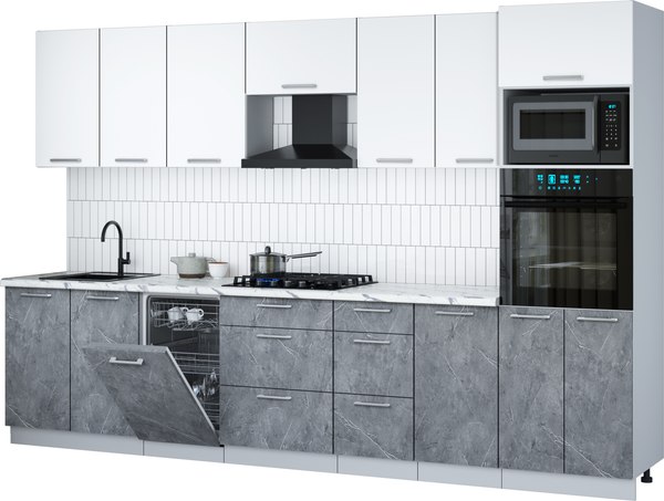 Кухонный гарнитур Интерлиния Мила Gloss 3.25-ПМ3 - фото